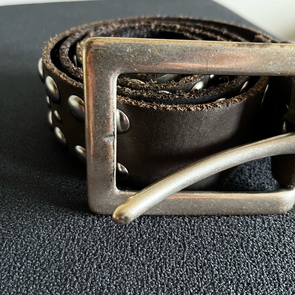 100% Authentic and genuine leather Linea Pelle studded belt
